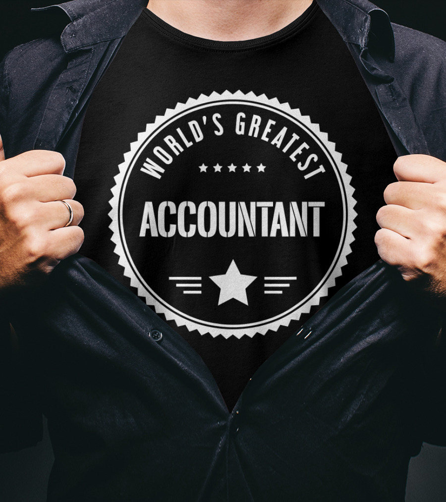 World's Greatest Accountant Five-Star Badge With Central Star Emblem T-Shirt