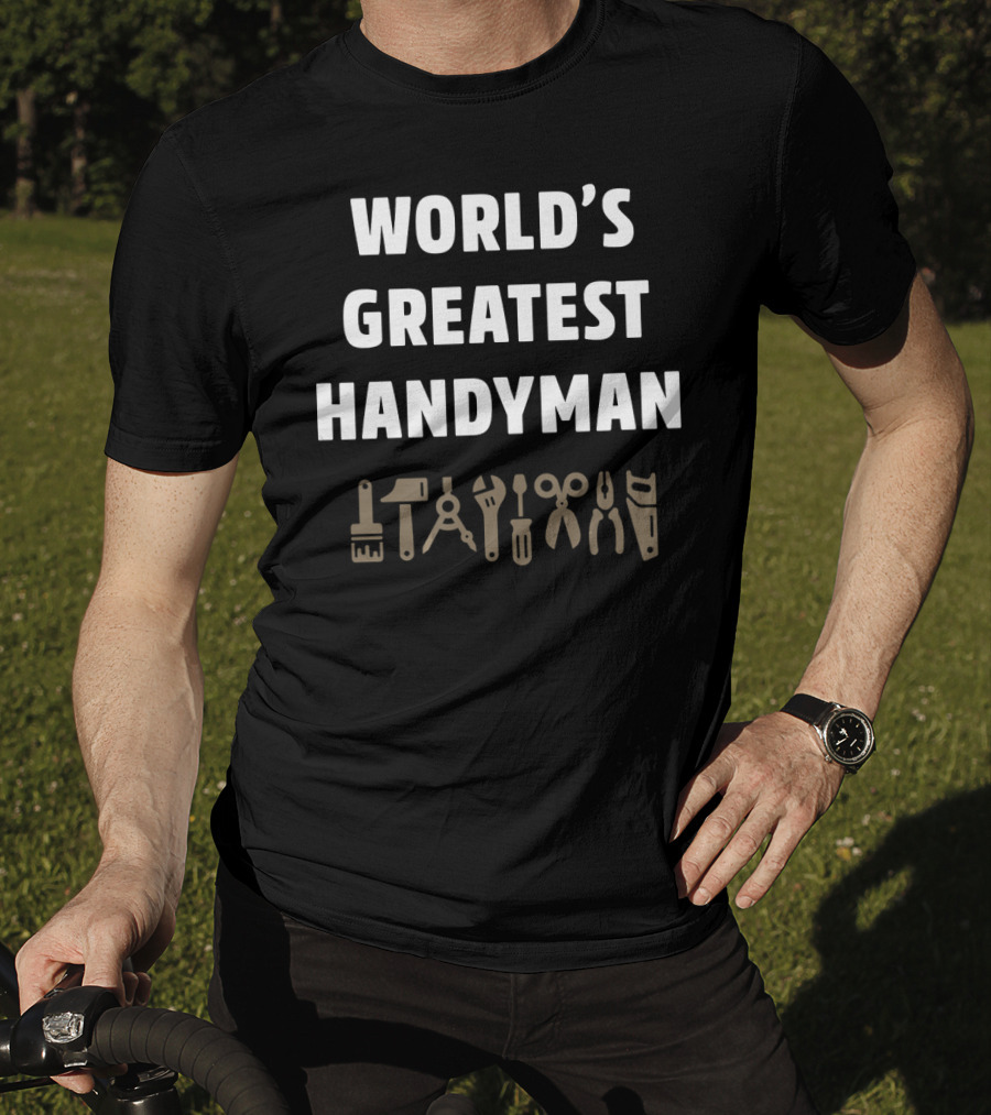 World's Greatest Handyman Tools Icons T-Shirt