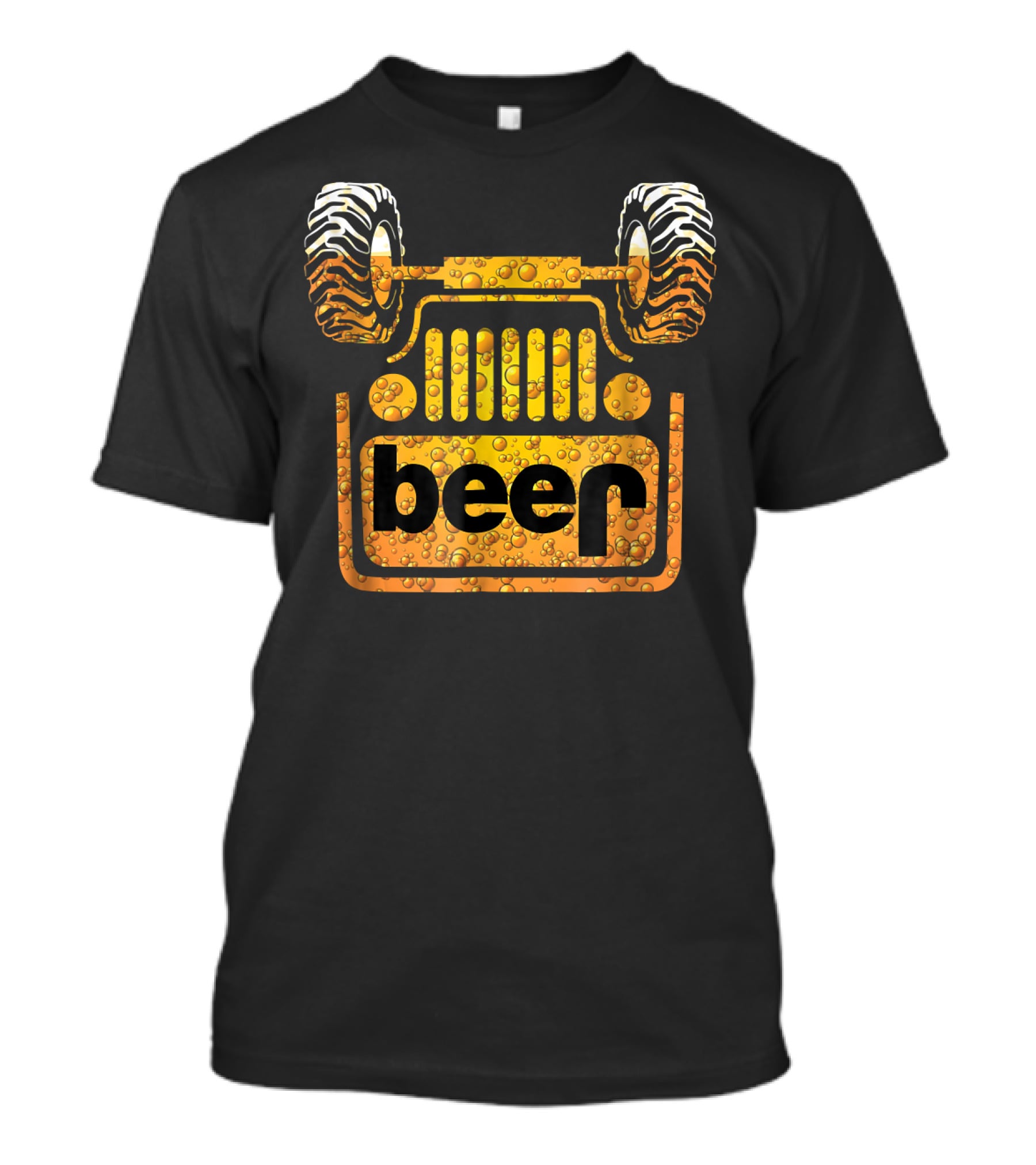 Wrecked Jeep Beer Bubbles And Tires T-Shirt