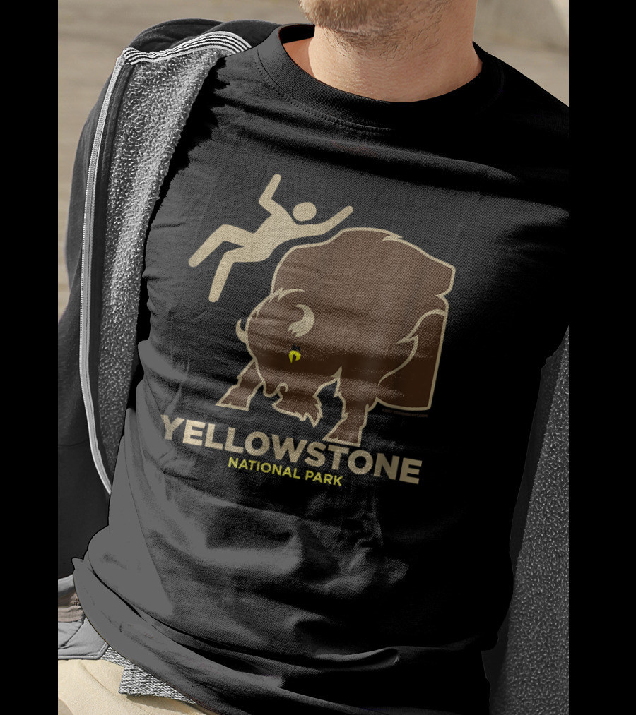 Yellowstone Bison Toss National Park Modern T-Shirt