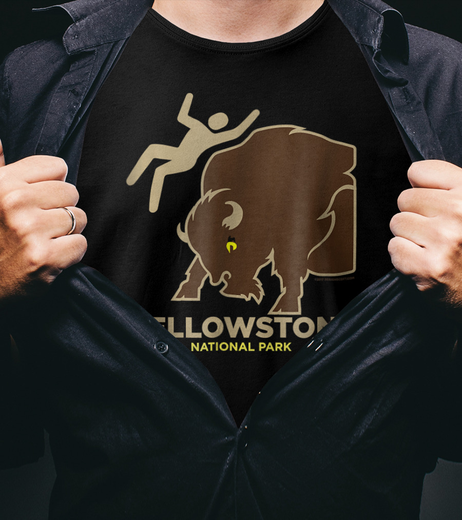 Yellowstone Bison Toss National Park Modern T-Shirt