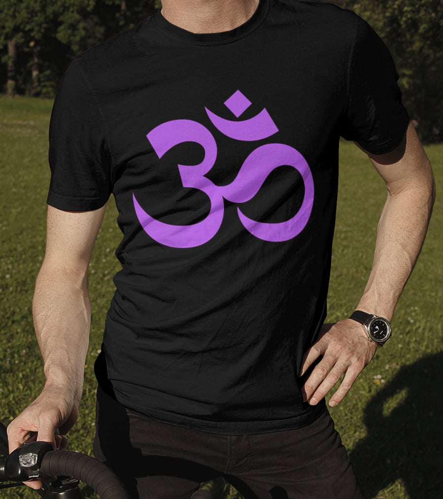 Yoga Aum OM Spiritual Symbol In Purple T-Shirt