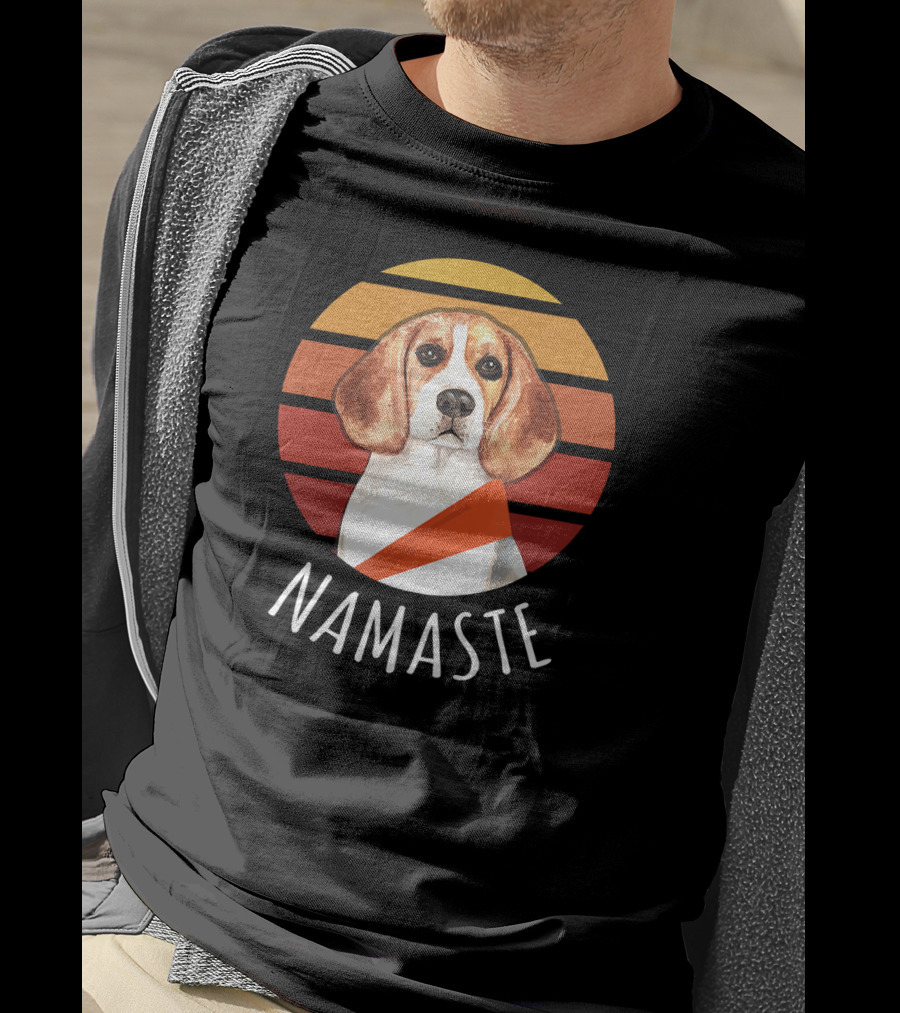 Namaste Beagle Sunset Yoga T-Shirt