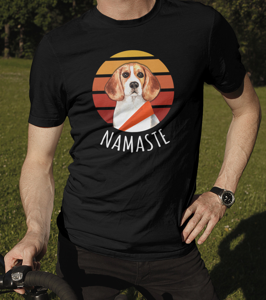Namaste Beagle Sunset Yoga T-Shirt