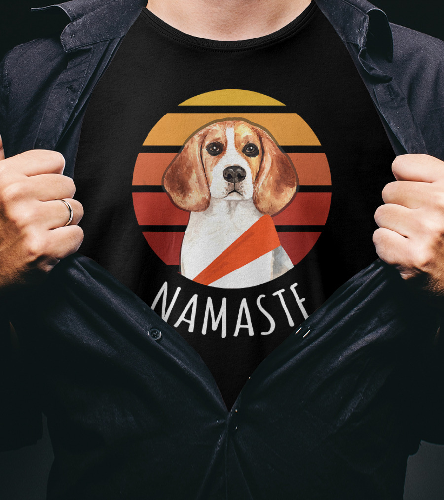 Namaste Beagle Sunset Yoga T-Shirt