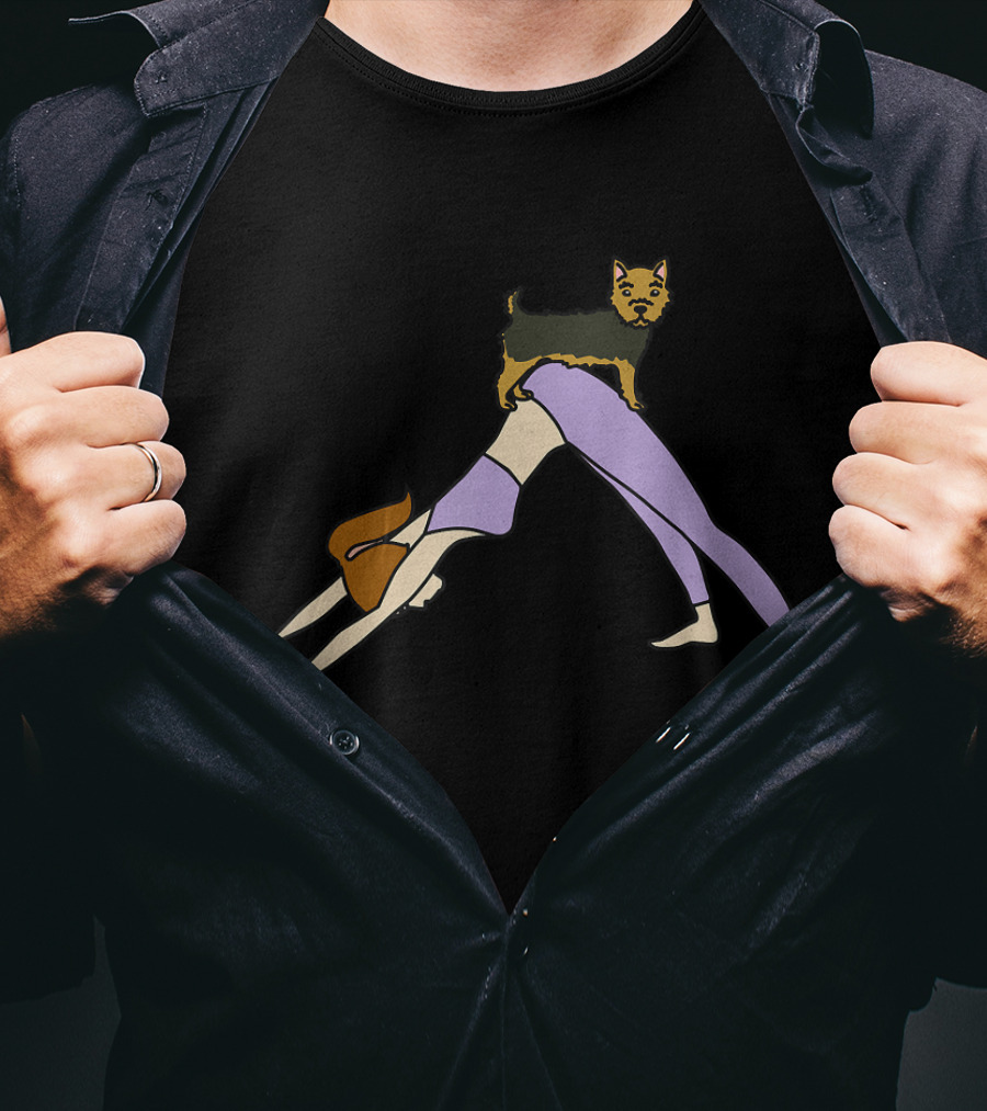 Yorkshire Terrier Yoga Mom Dog Pose With Funny Twist T-Shirt