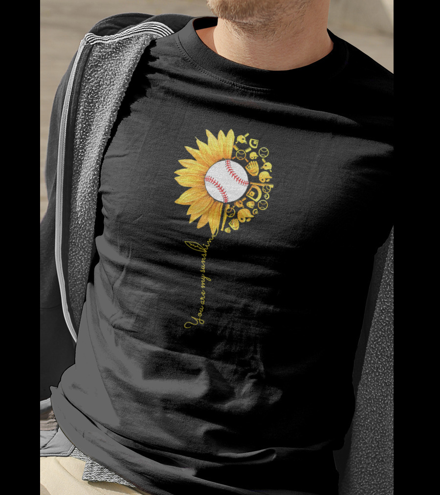 You Are My Sunshine Baseball Sunflower Blossoms T-Shirt