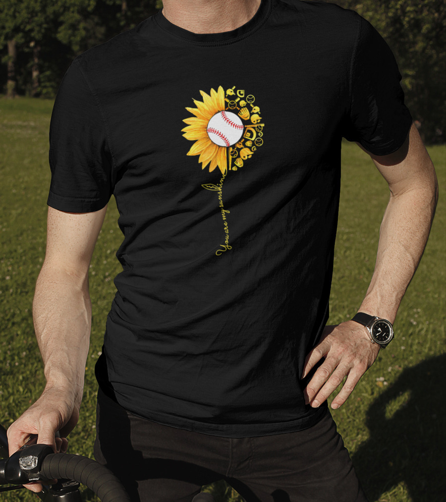 You Are My Sunshine Baseball Sunflower Blossoms T-Shirt