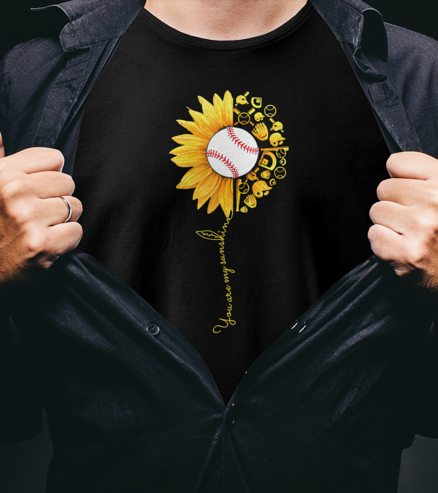 You Are My Sunshine Baseball Sunflower Blossoms T-Shirt