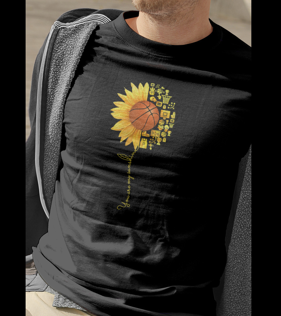 You Are My Sunshine Sunflower Basketball Trophy Icons T-Shirt