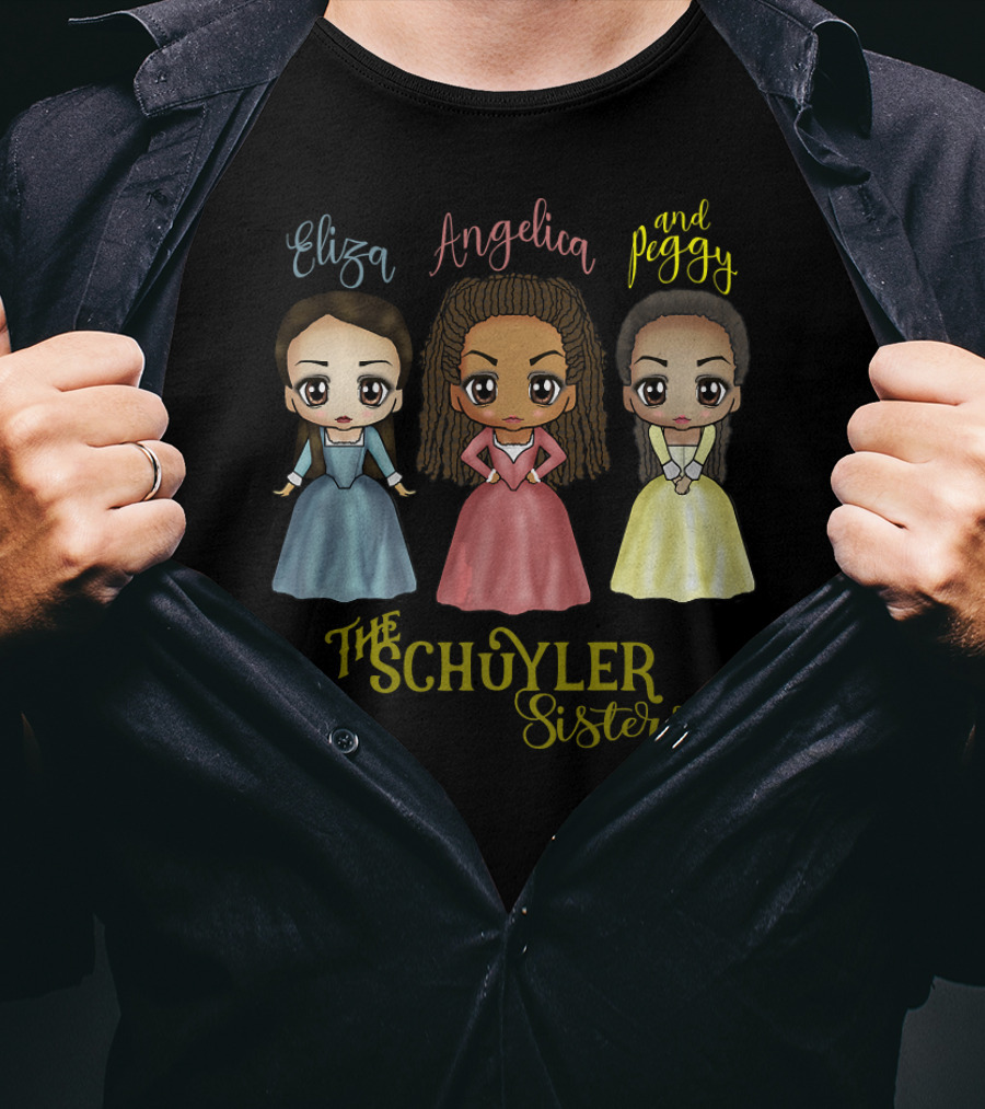 Eliza Angelica And Peggy The Schuyler Sisters Chibi Art By Mary T-Shirt
