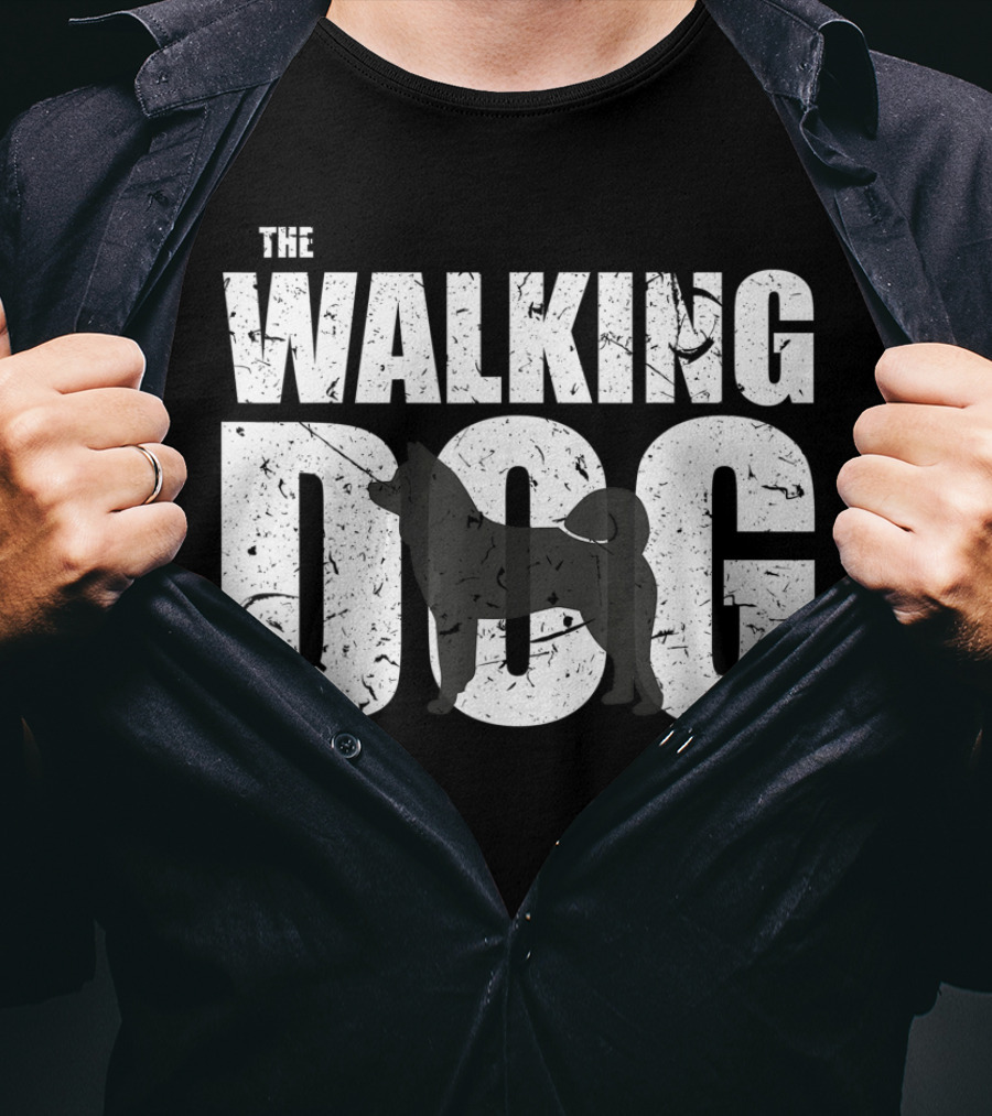 The Walking Dog Akita Dark Version Funny Cut T-Shirt