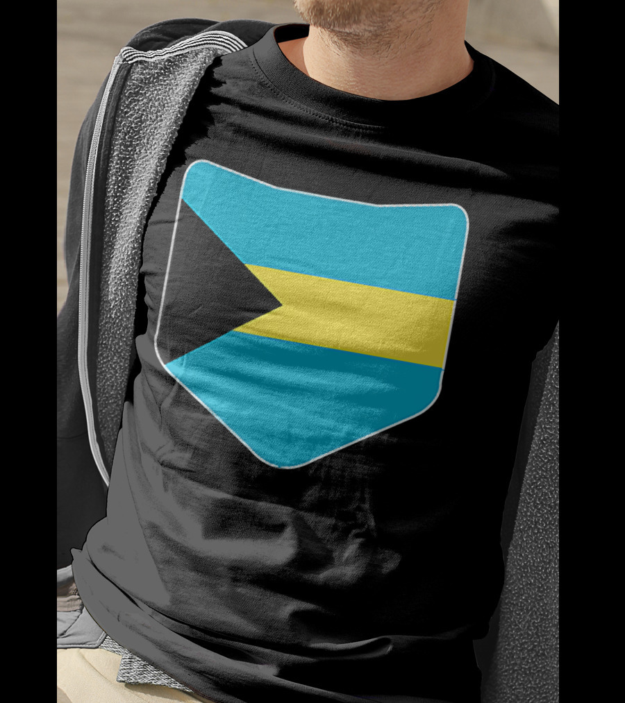 The Bahamas Flag Pocket Design With Bahami Branding T-Shirt