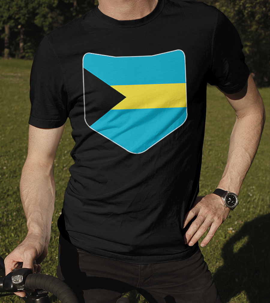 The Bahamas Flag Pocket Design With Bahami Branding T-Shirt
