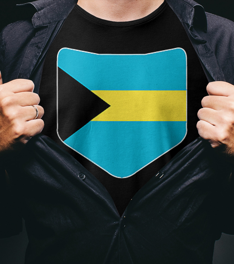 The Bahamas Flag Pocket Design With Bahami Branding T-Shirt