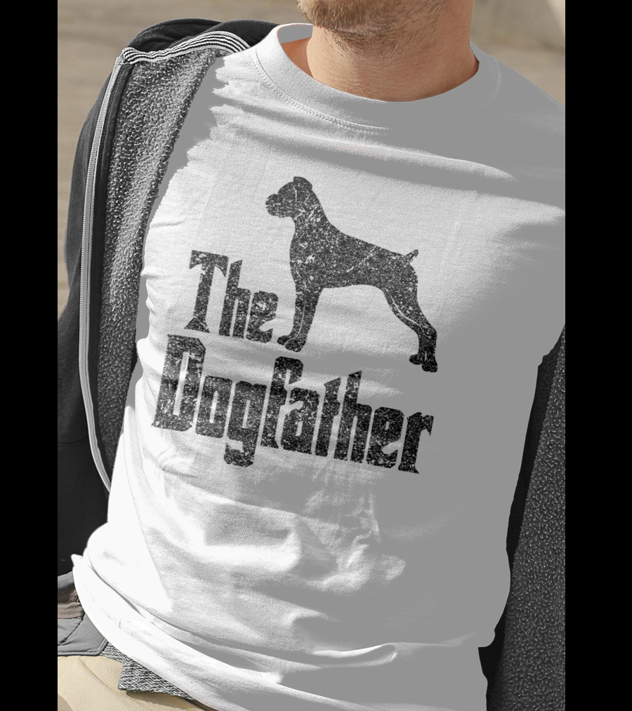 The Dogfather Boxer Uncropped Ears T-Shirt