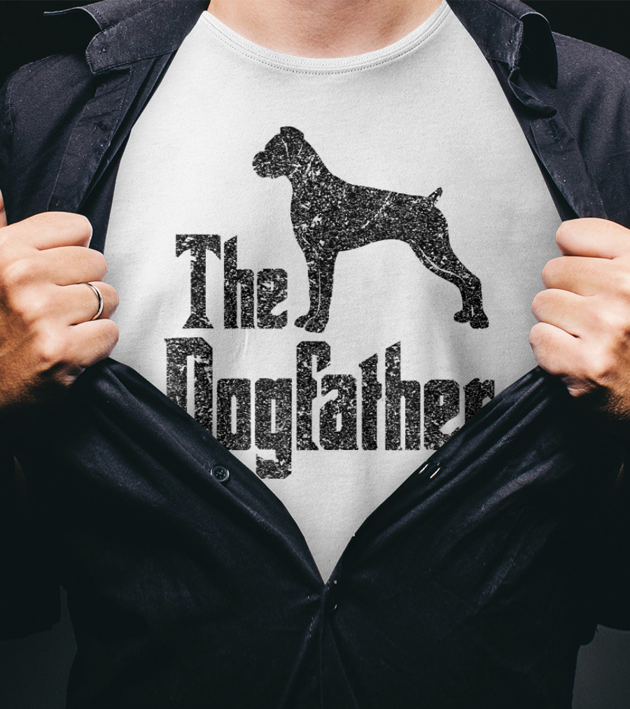 The Dogfather Boxer Uncropped Ears T-Shirt