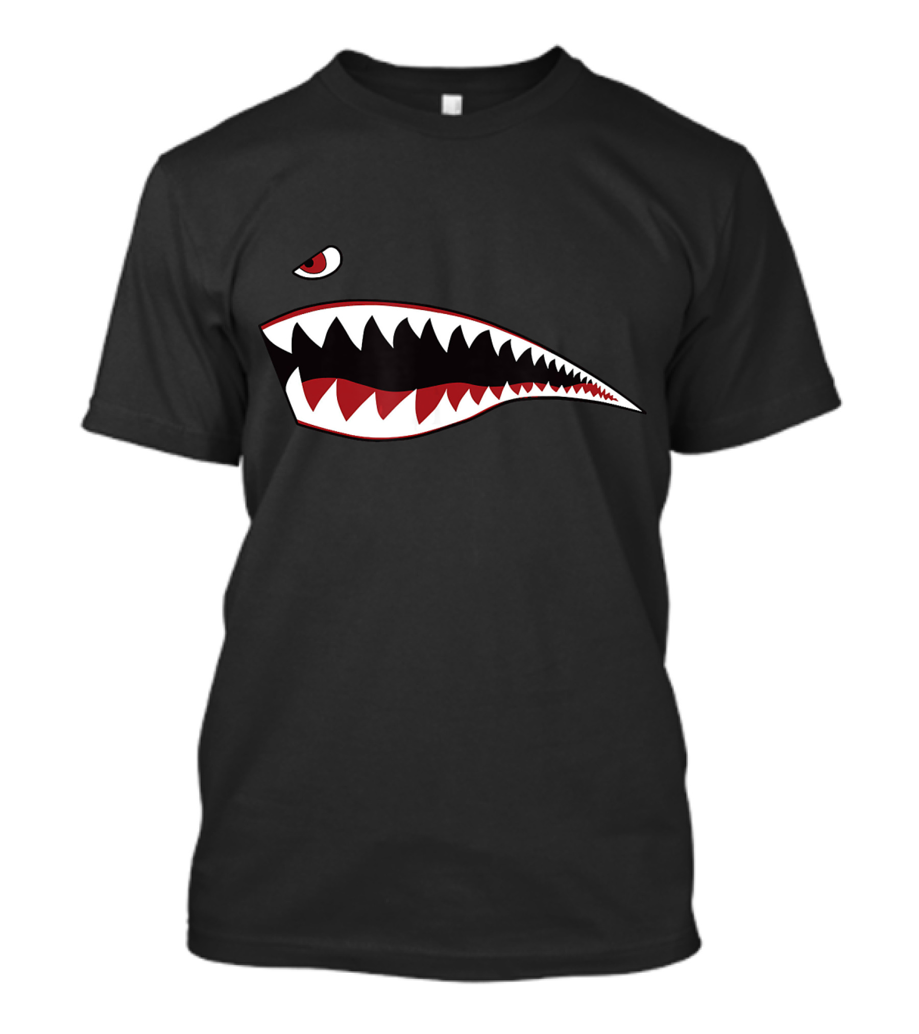 Shark Nose Art WWII Green Military Airplane Iconic T-Shirt