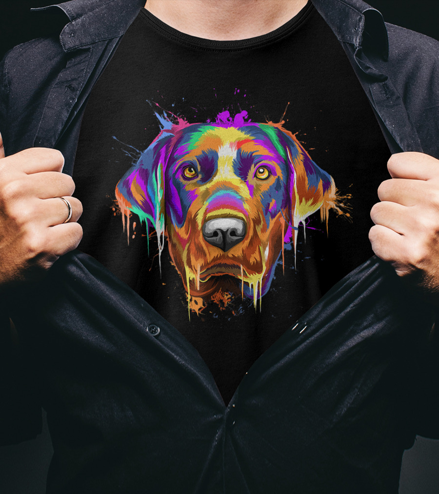 Splash Art Labrador Retriever Colorful Drips T-Shirt