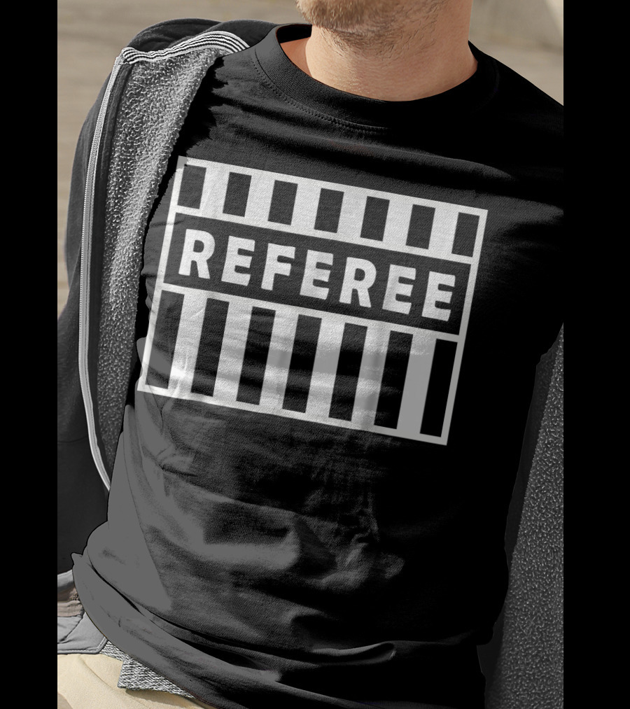 Referee Sports Black And White Stripes T-Shirt