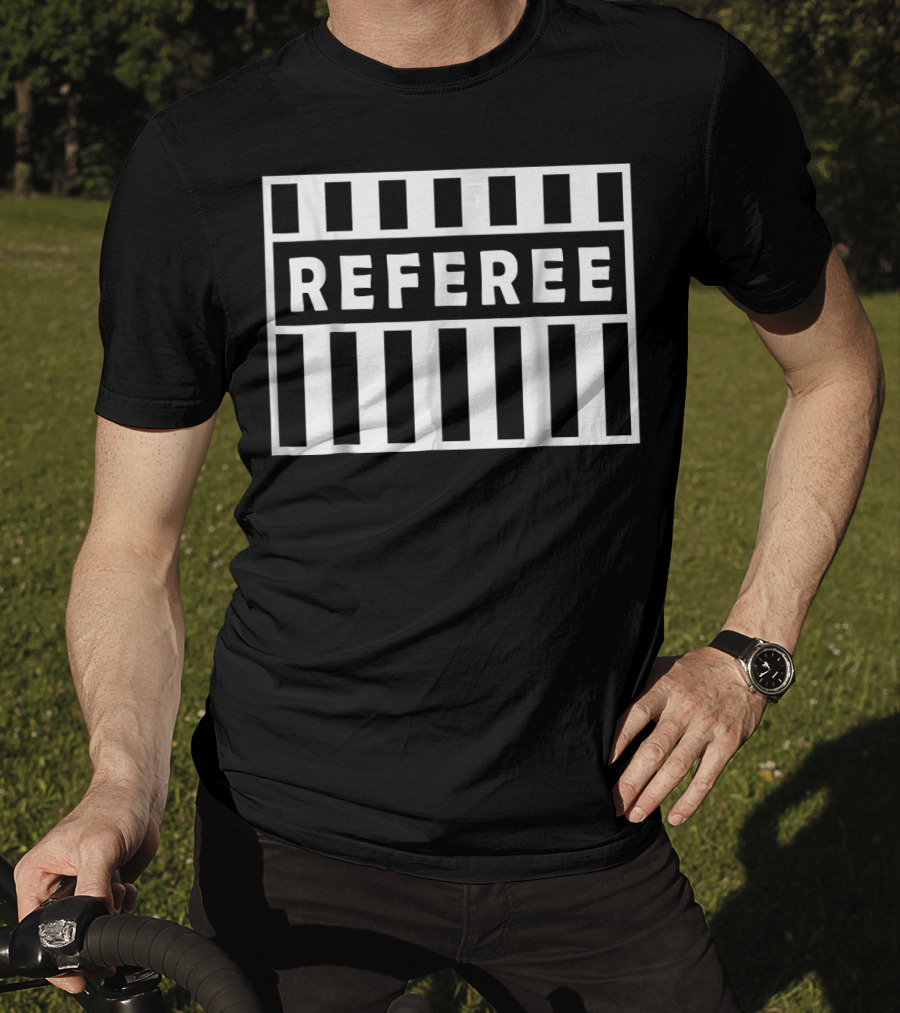 Referee Sports Black And White Stripes T-Shirt