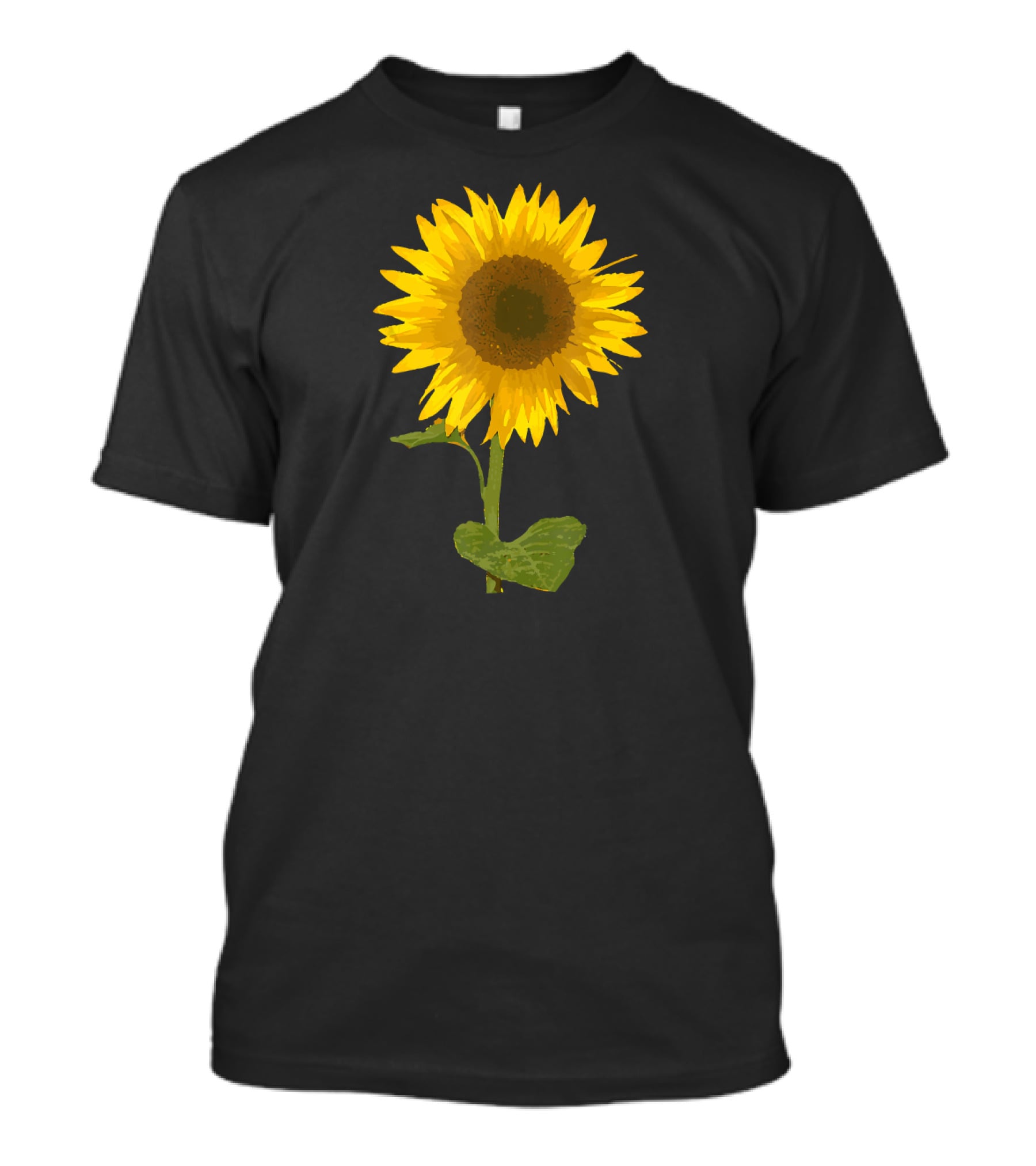 Sunflower Black Background Image T-Shirt