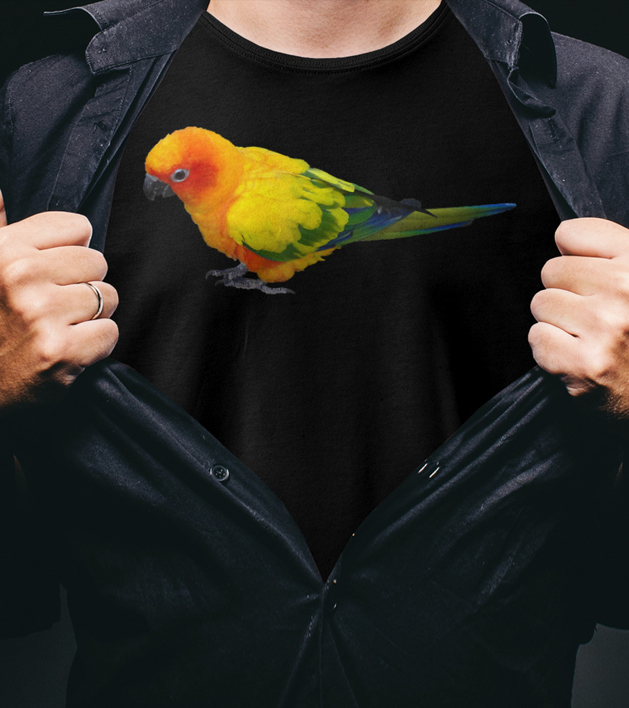 Sun Conure Colorful Parrot Bird Vibrant Tropical Plumage T-Shirt