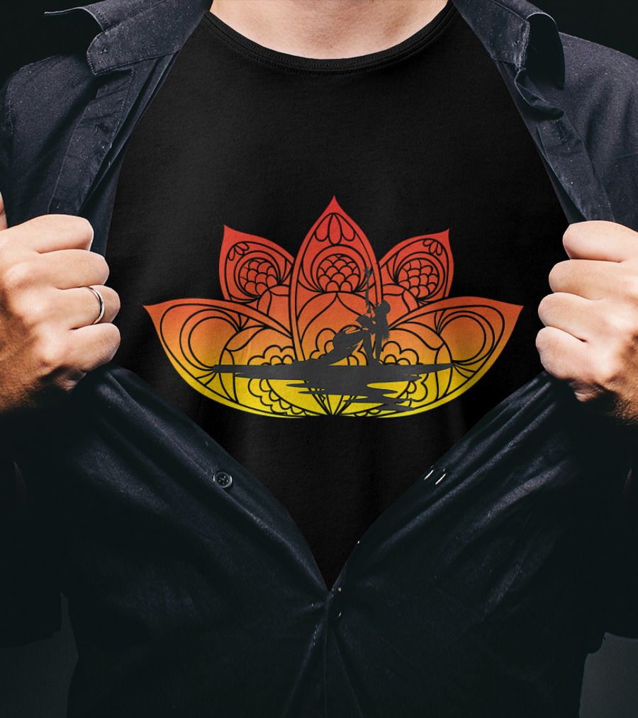 SUP Paddle Board Yoga Zen Meditation Lotus T-Shirt