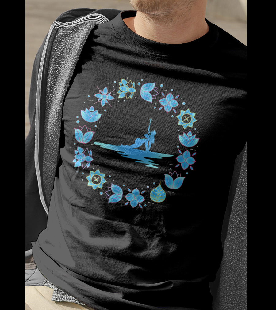 SUP Yoga Paddle Board Zen Vibe Lotus Mandala Blossom Ocean Harmony T-Shirt