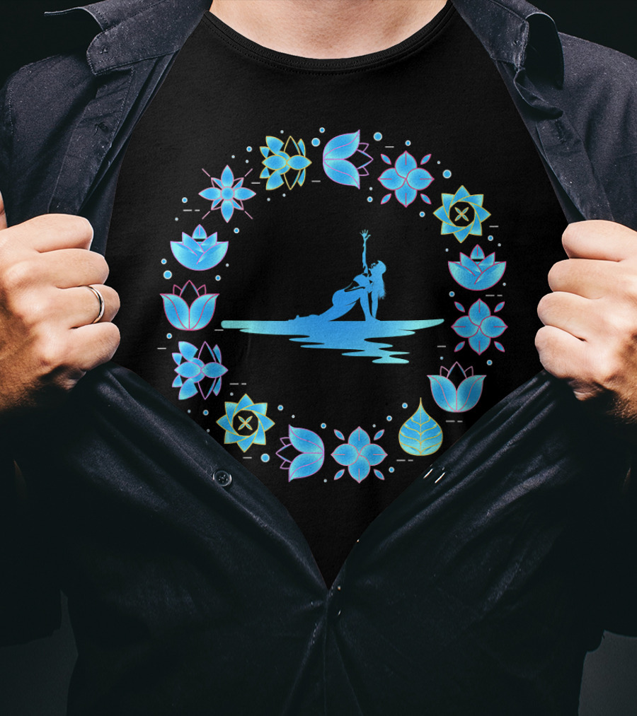 SUP Yoga Paddle Board Zen Vibe Lotus Mandala Blossom Ocean Harmony T-Shirt