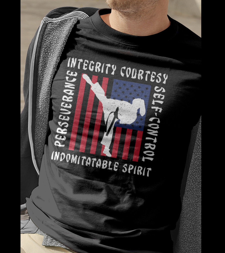 Integrity Courtesy Perseverance Self-Control Indomitable Spirit Taekwondo Martial Arts Tae Kwon Do Ko T-Shirt
