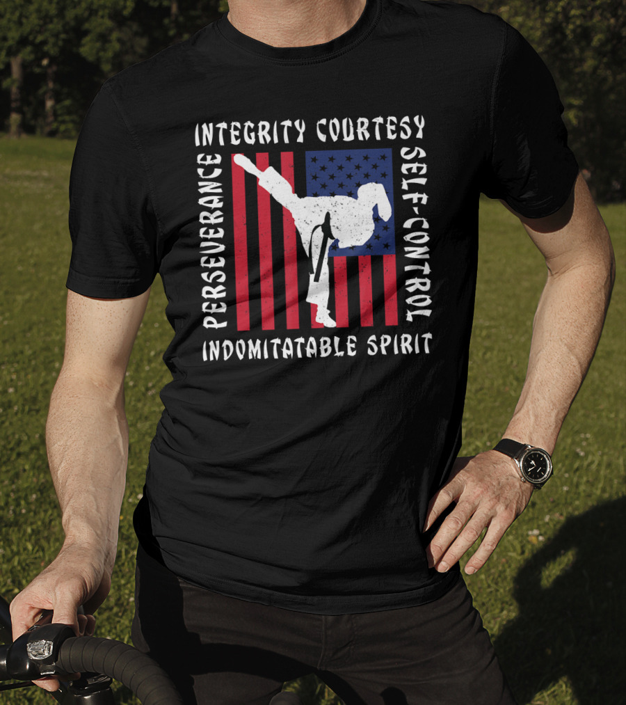 Integrity Courtesy Perseverance Self-Control Indomitable Spirit Taekwondo Martial Arts Tae Kwon Do Ko T-Shirt