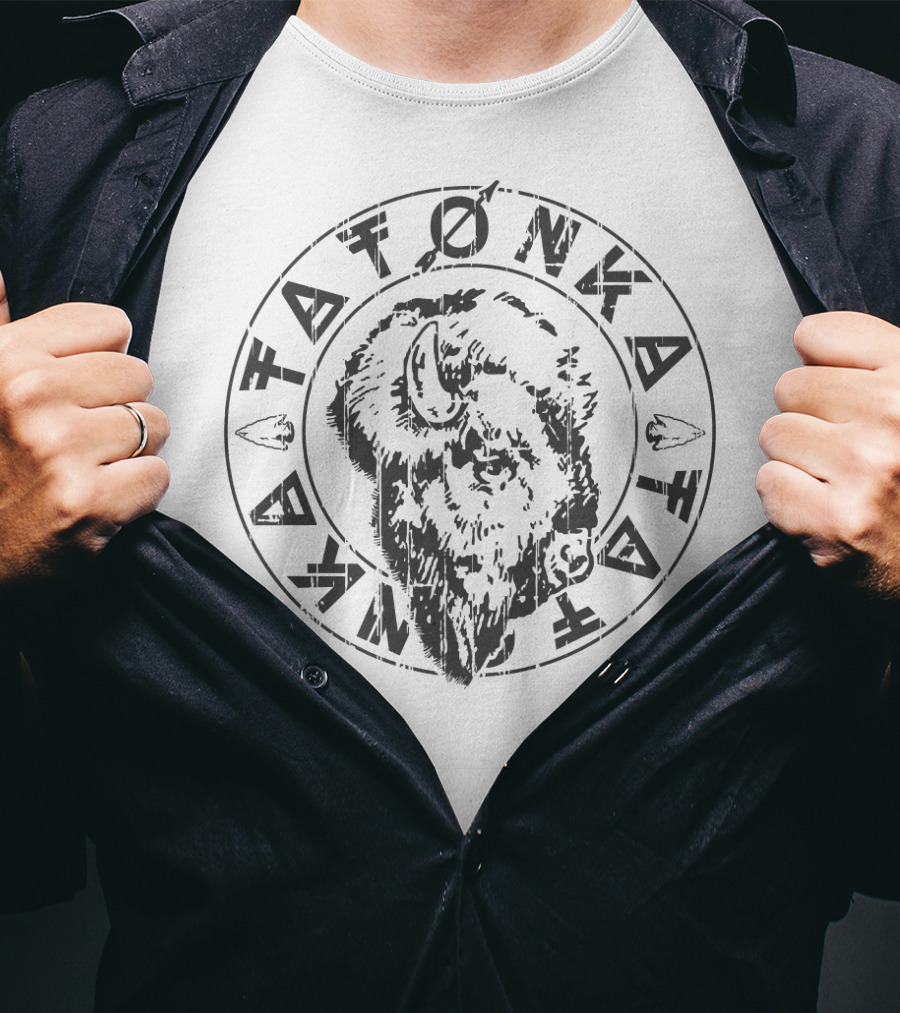 Tatonka Buffalo Circle Design By Drew T-Shirt