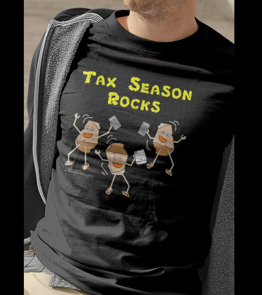 Tax Season Rocks Funny Accountant Dancing Rocks With Calculators And Receipts T-Shirt