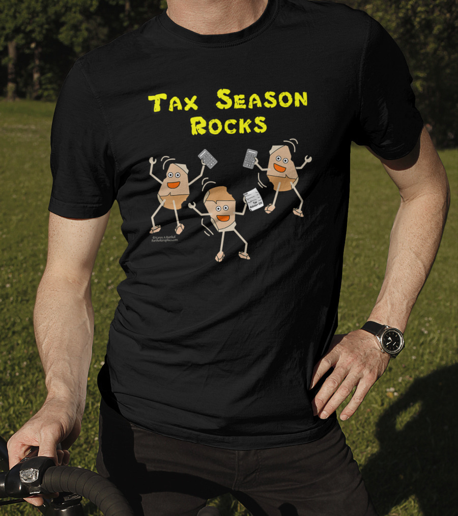 Tax Season Rocks Funny Accountant Dancing Rocks With Calculators And Receipts T-Shirt