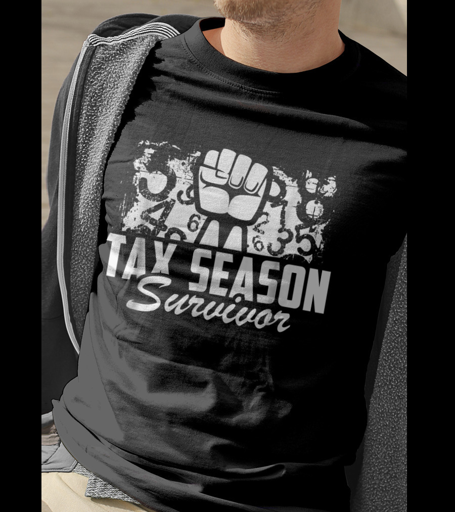 Tax Season Survivor Accountant Fist And Numbers T-Shirt