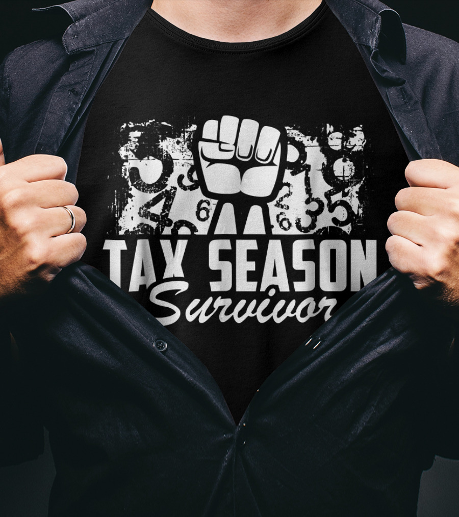 Tax Season Survivor Accountant Fist And Numbers T-Shirt