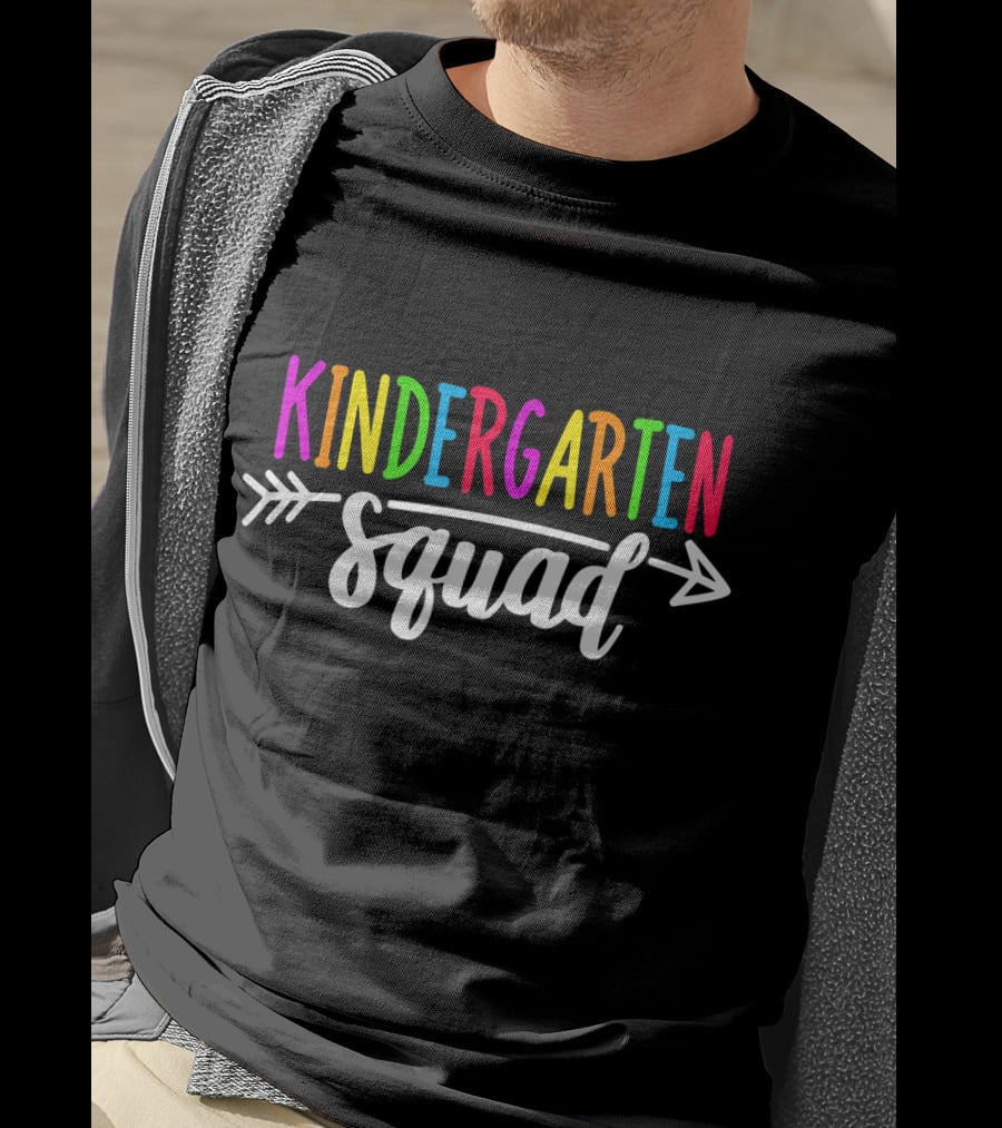 Kindergarten Squad Teacher Team Back T-Shirt