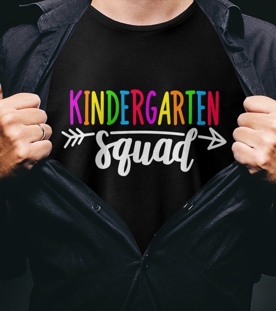 Kindergarten Squad Teacher Team Back T-Shirt