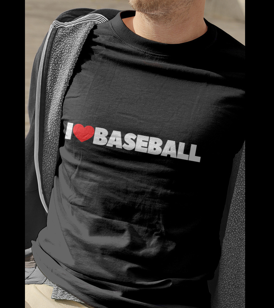 I Love Baseball Heart Icon T-Shirt