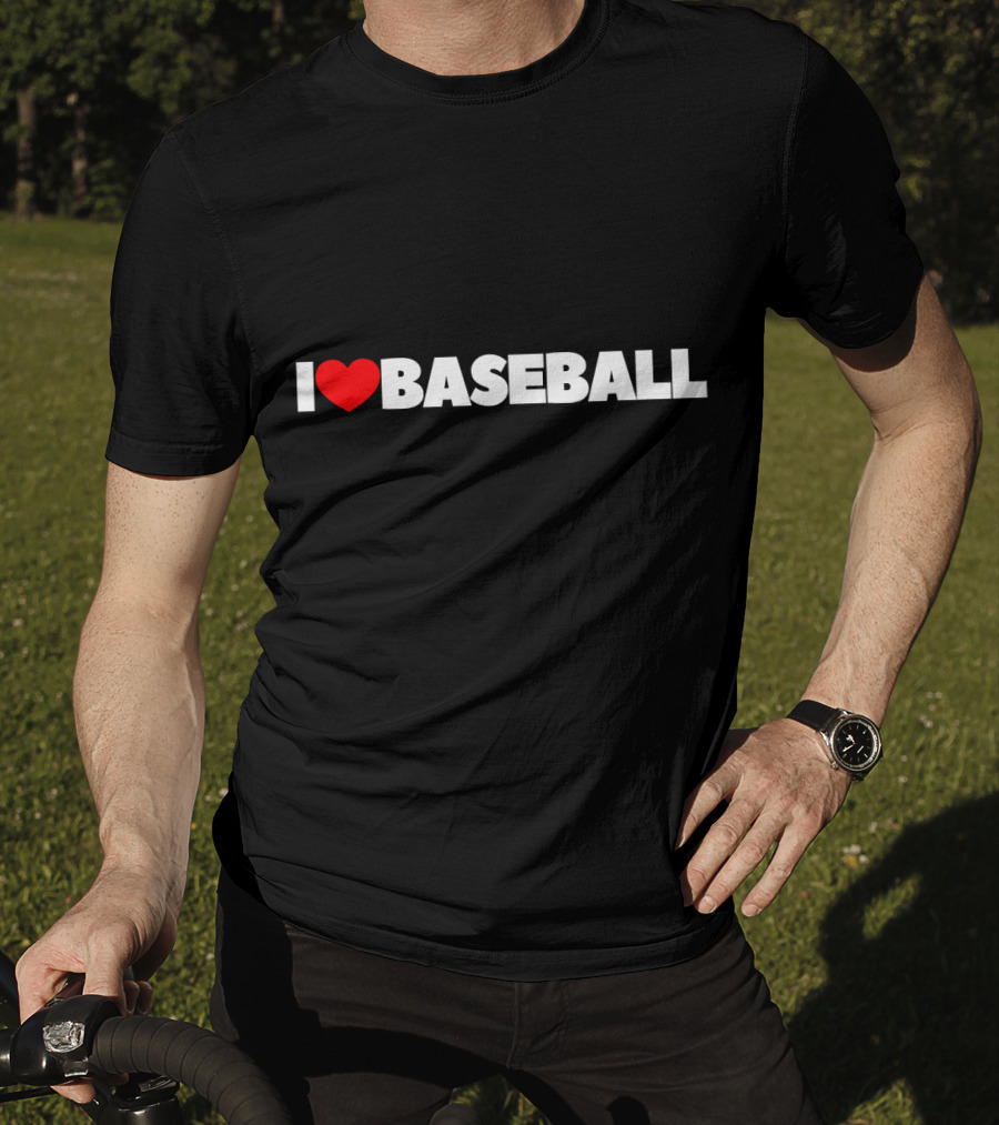 I Love Baseball Heart Icon T-Shirt