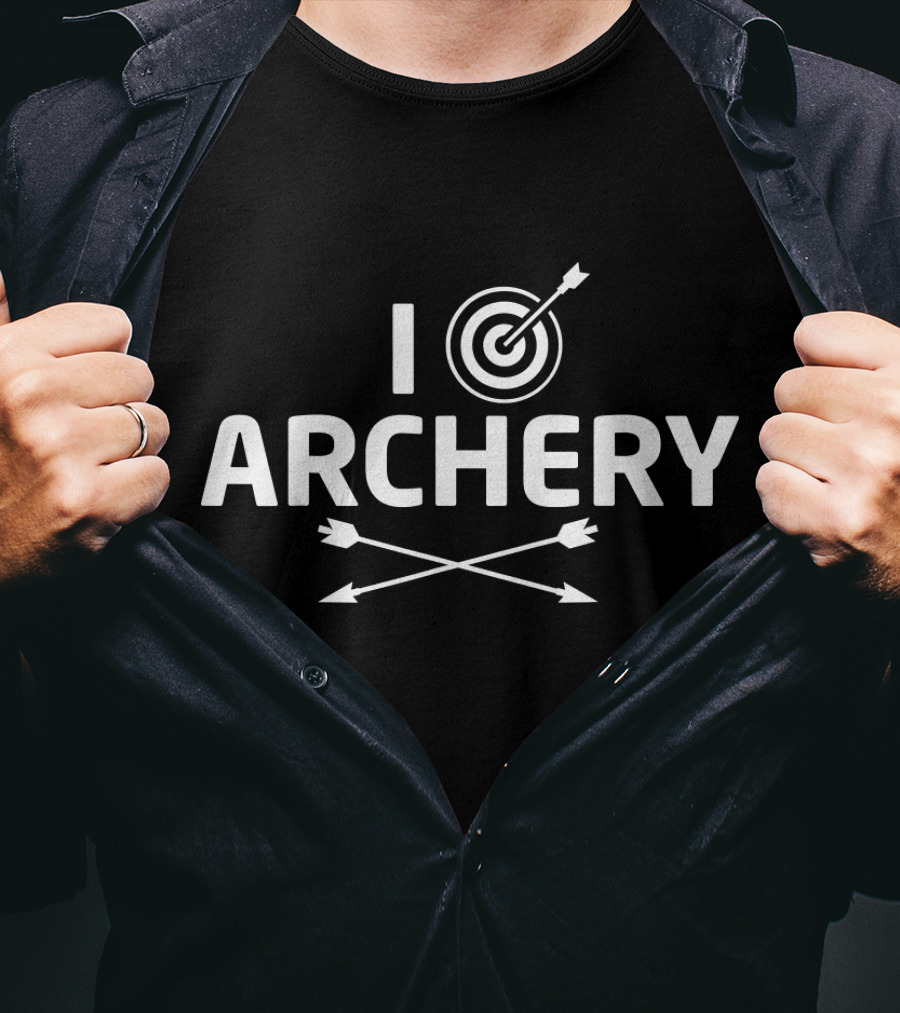 I Love Archery Funny Bow Archer Target Arrows T-Shirt