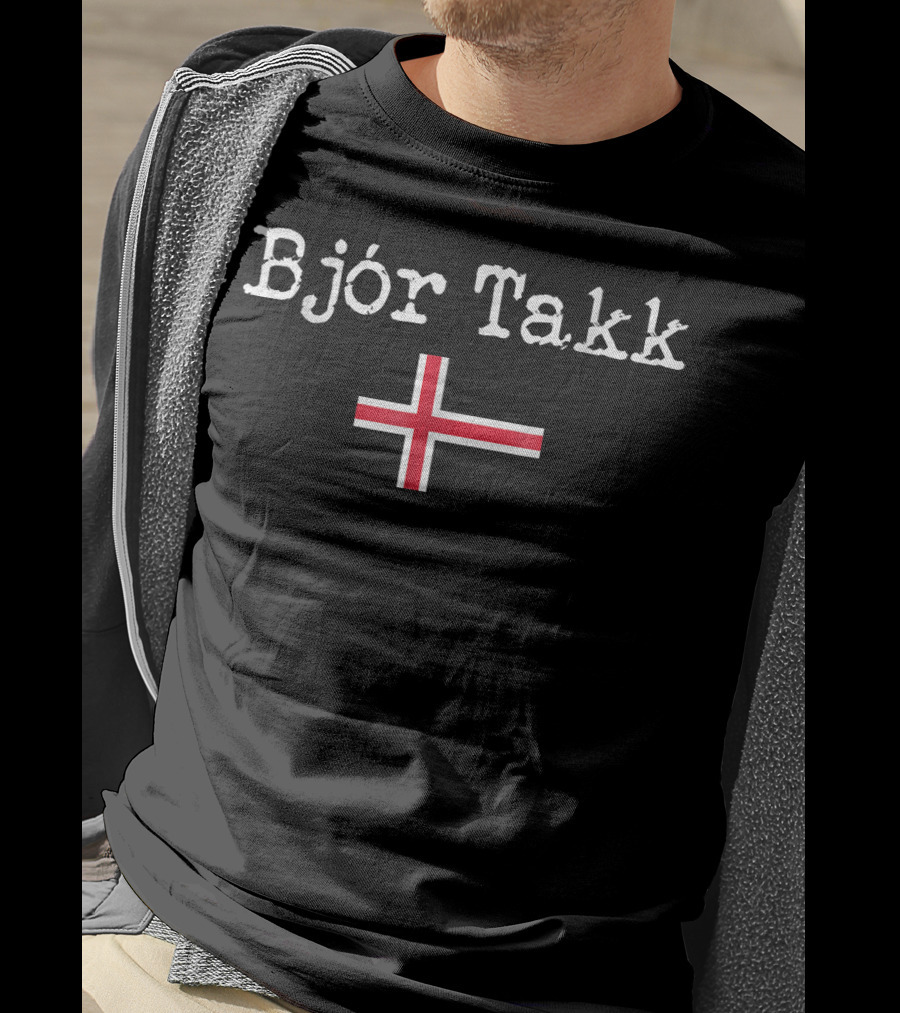 Bjór Takk Icelandic Flag Beer Please T-Shirt