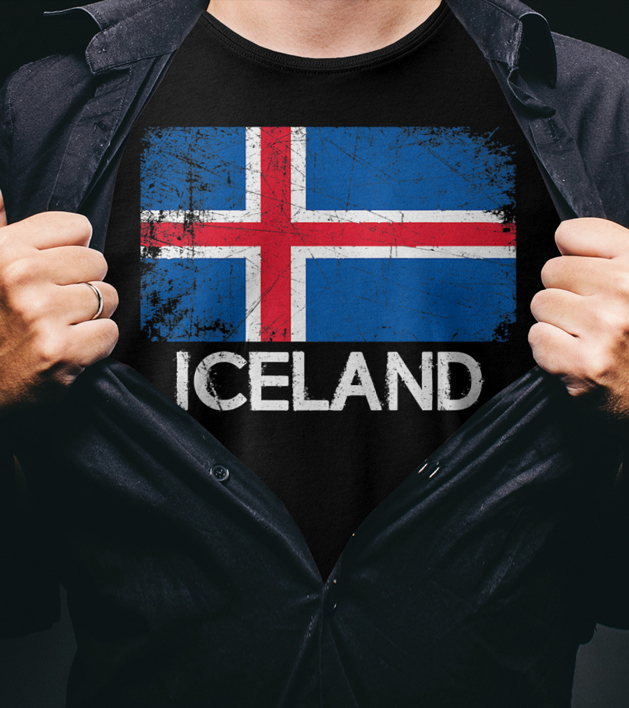 Icelandic Flag Vintage Iceland T-Shirt