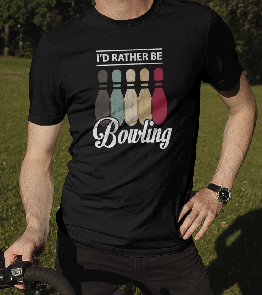 I’d Rather Be Bowling Vintage Bowling Pins T-Shirt