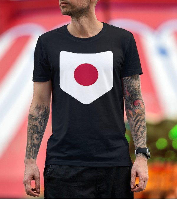 Premium T-Shirt: Japan Symbol Emblem with Printed Japanese Flag T-Shirt Japan Symbol Emblem with Printed Japanese Flag T-Shirt