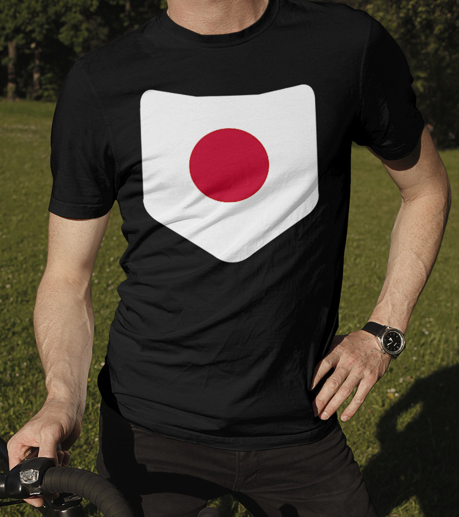 Japan Symbol Emblem With Printed Japanese Flag T-Shirt