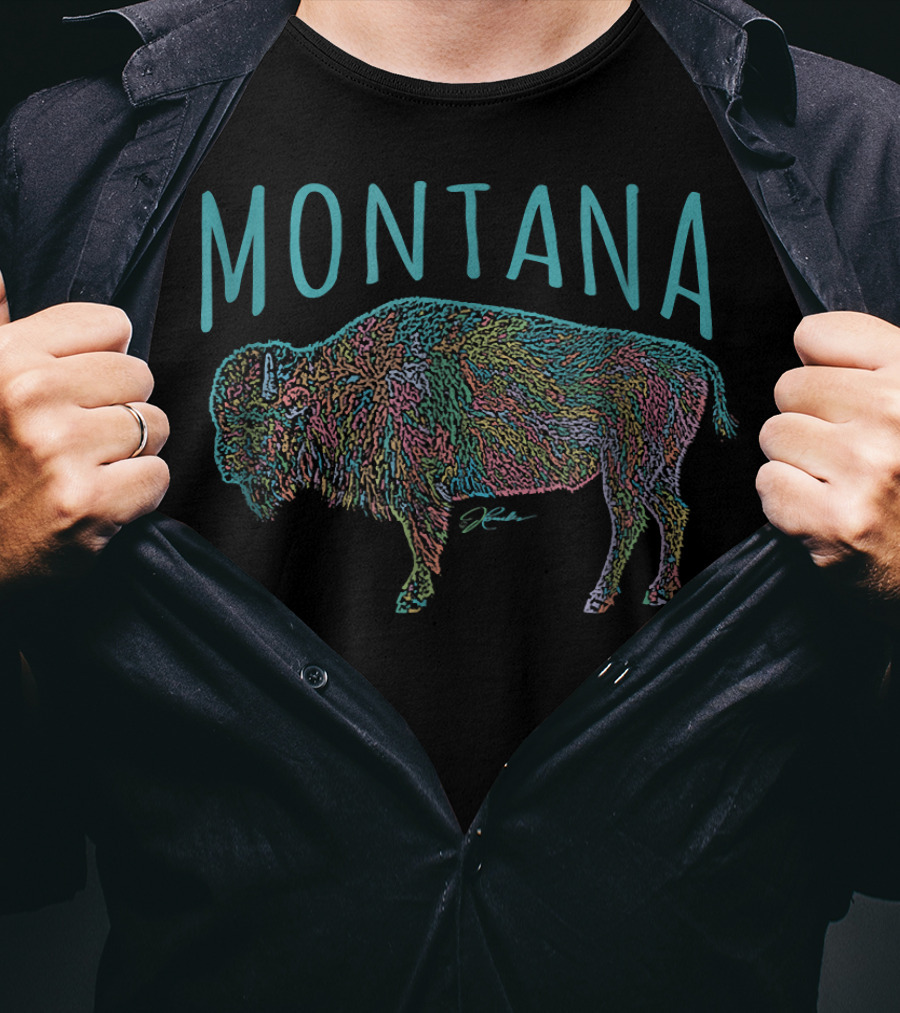 Montana JCombs Colorful Bison T-Shirt
