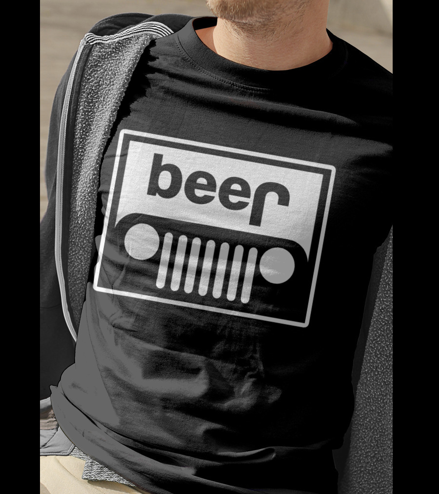 Beer Jeep Grille Parody Funny Upturned Off T-Shirt