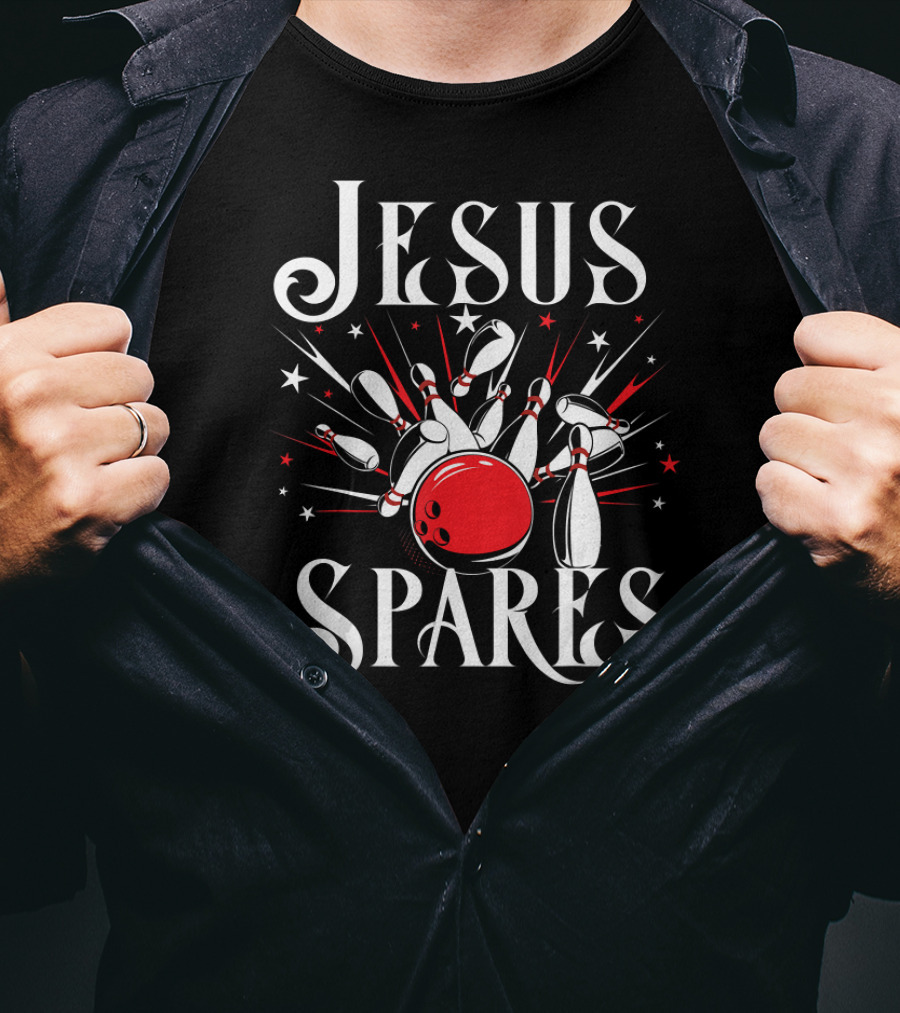 Jesus Spares Funny Christian Bowling Pins And Ball Victory T-Shirt